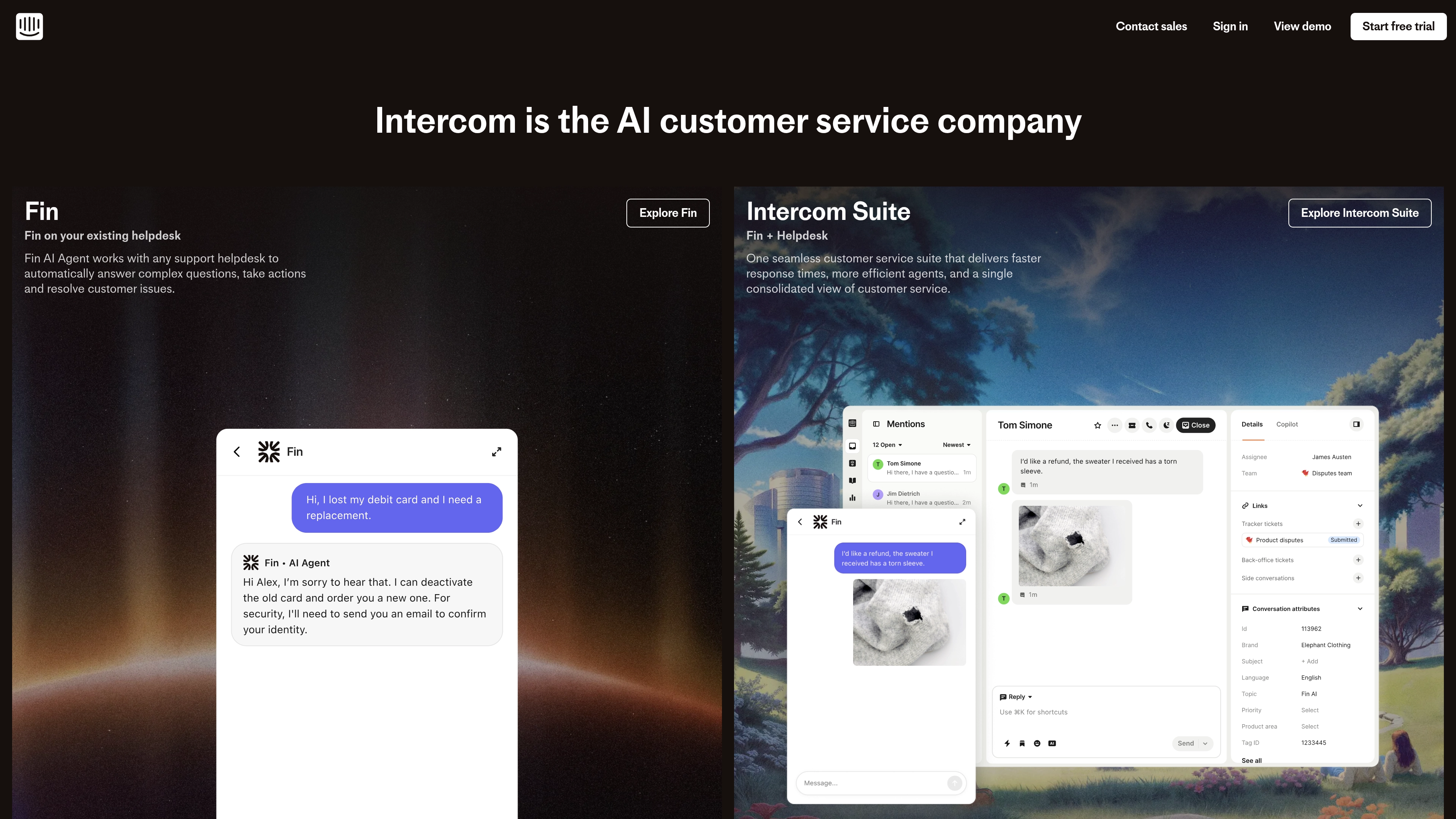 Intercom chatbot example